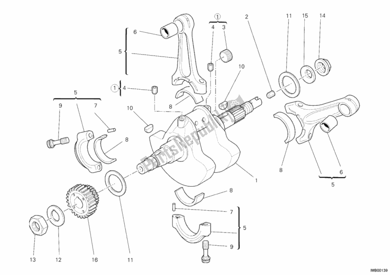 Alle onderdelen voor de Krukas van de Ducati Monster 795-Thai 2012